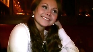 Amateur brunette is offered some money in exchange for a blowjob
