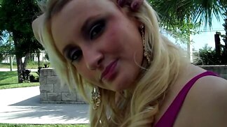 After outdoor blowjob slutty blonde wants more dicking