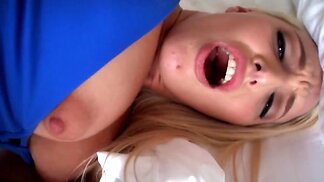 Male saw awesome lips of chick and made her suck before sex