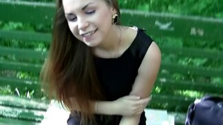 Amateur girl sucks a cock in the park and gets fucked