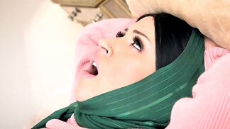 Lovely Muslim babe is playing with husband's prick