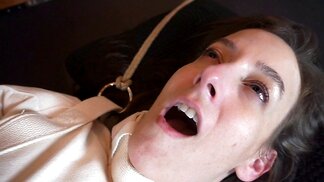 Tied up girl is tortured by ger perverted girlftiend
