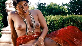 Jasmine Sherni fucking her wet Indian pussy poolside