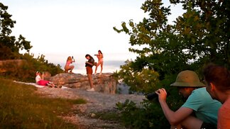 Friends on a Hike Excel to Fuck Each Other in Group Sex