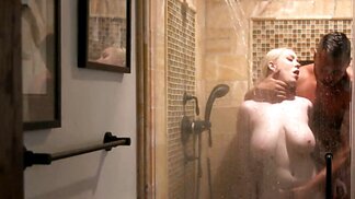 Erotic blonde ho with big angelic boobs crave facial