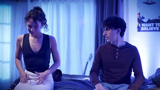 Passionate stunning ex teen riding and gets facial from dude dick
