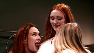 Four women are having a party with lots of cunnilingus
