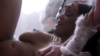 Hot girl with a fantastic ass is having sex with two men