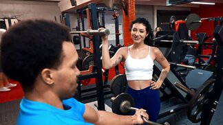 James Angel in the gym with the thick babe Raven Lane