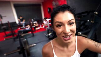 James Angel in the gym with the thick babe Raven Lane