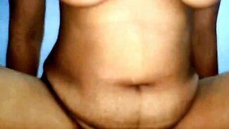 Large natural Indian tits bounce during hairy pussy sex