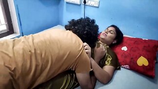 Indian couple getting frisky and he starts to lose control