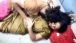 Indian couple getting frisky and he starts to lose control