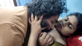 Indian couple getting frisky and he starts to lose control