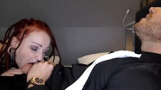 Redheaded cutie is about to surrender to his long cock